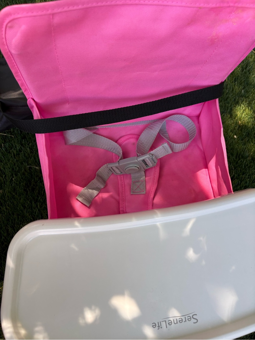 Pink Portable Booster Seat with Tray - Picture 2 of 7